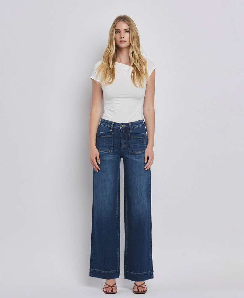 HIGH RISE WIDE TROUSER JEANS - Main Street Threads