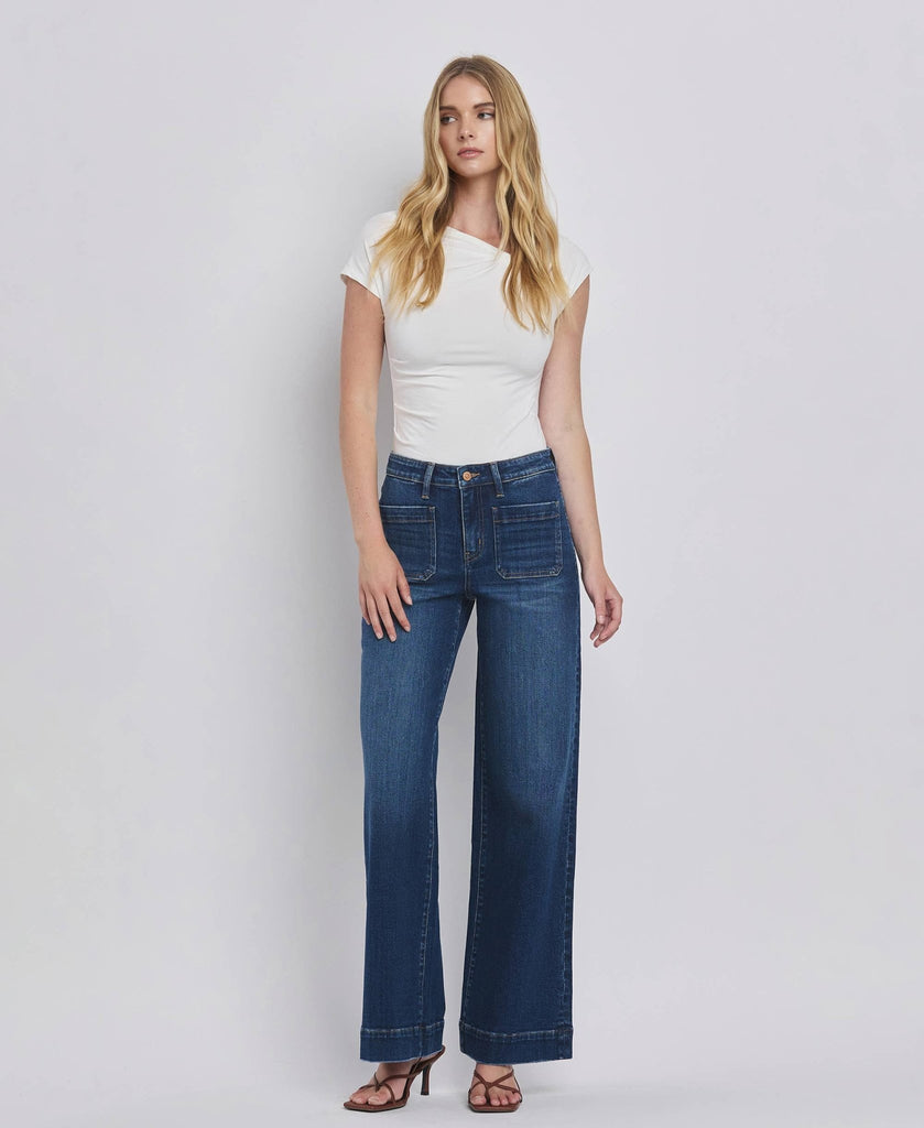 HIGH RISE WIDE TROUSER JEANS - Main Street Threads