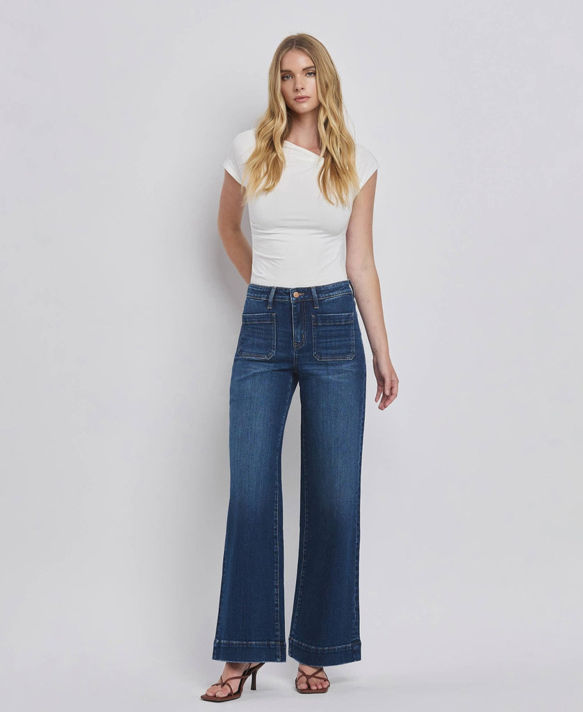 HIGH RISE WIDE TROUSER JEANS - Main Street Threads