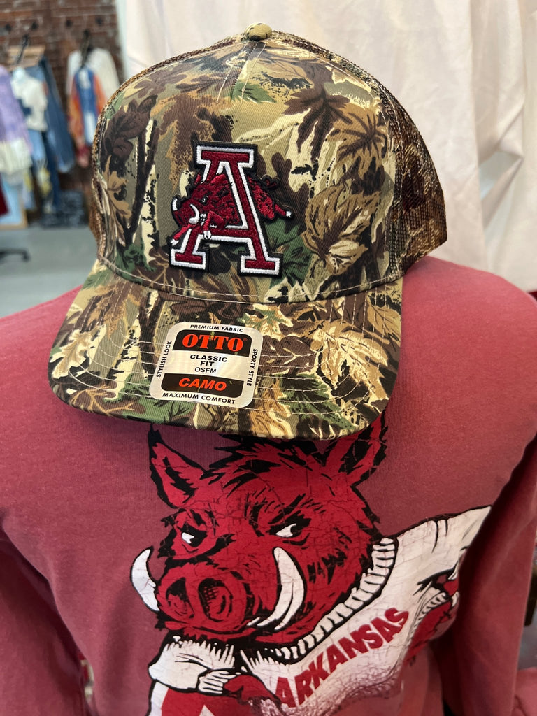 Hog through "A" Camo trucker hat - Main Street Threads