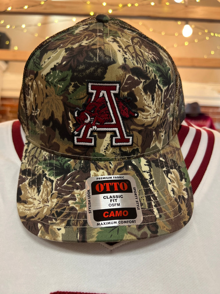 Hog through "A" Camo trucker hat - Main Street Threads