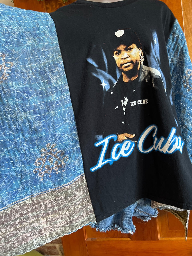 Ice Cube kantha poncho - Main Street Threads