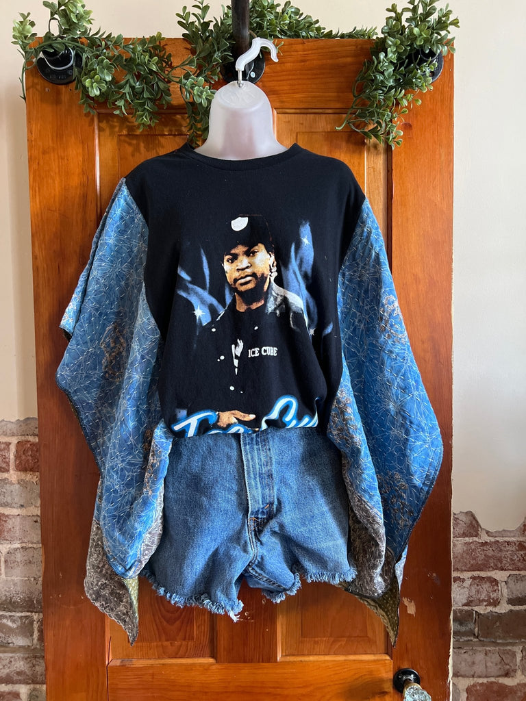Ice Cube kantha poncho - Main Street Threads