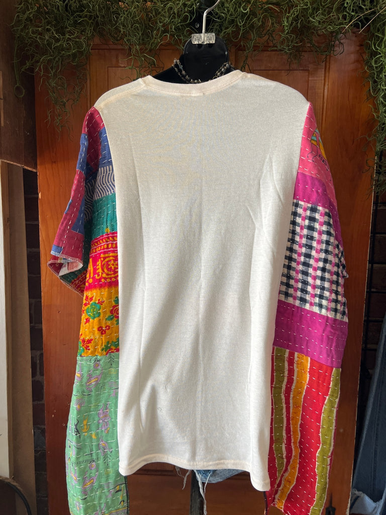 Janis multi - pattern kantha poncho - Main Street Threads