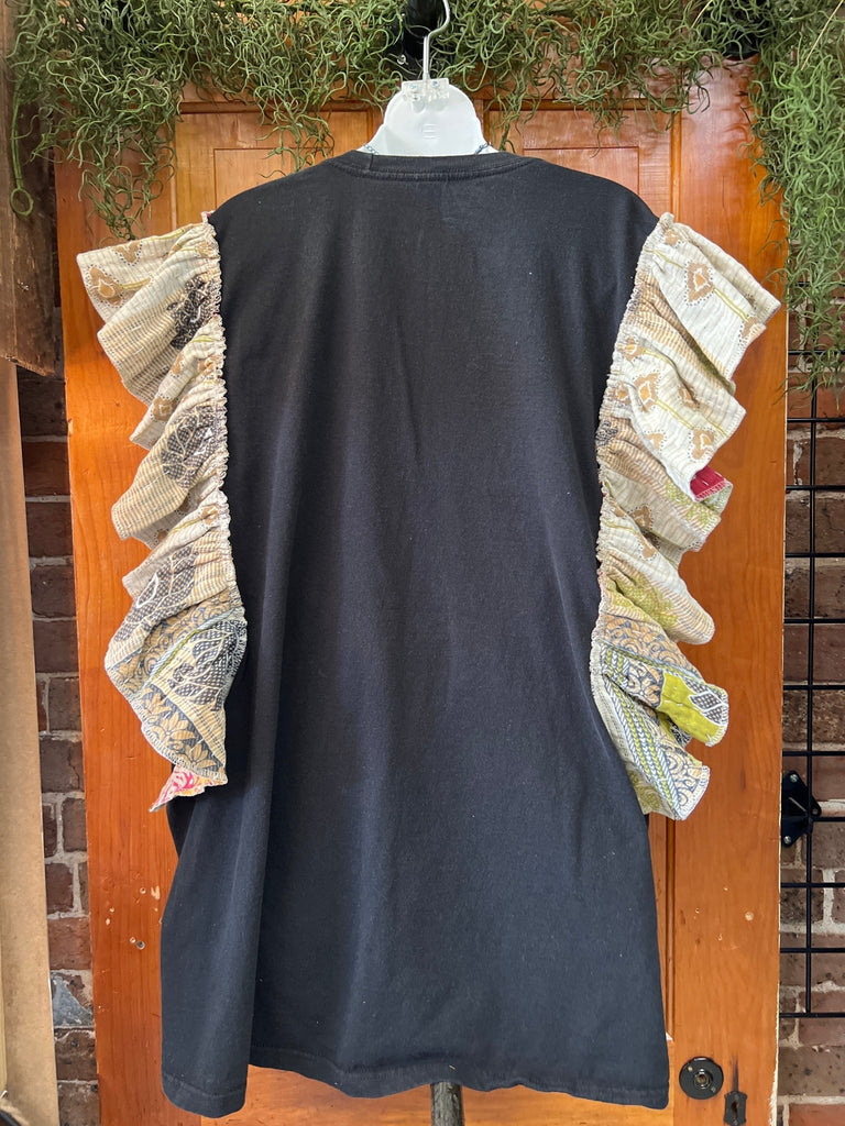 Jimi Hendrix ruffle sleeves kantha tee - Main Street Threads
