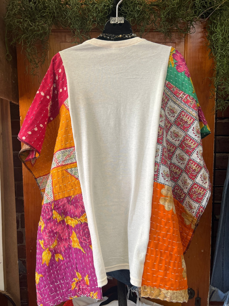 John Denver multi - pattern kantha poncho - Main Street Threads