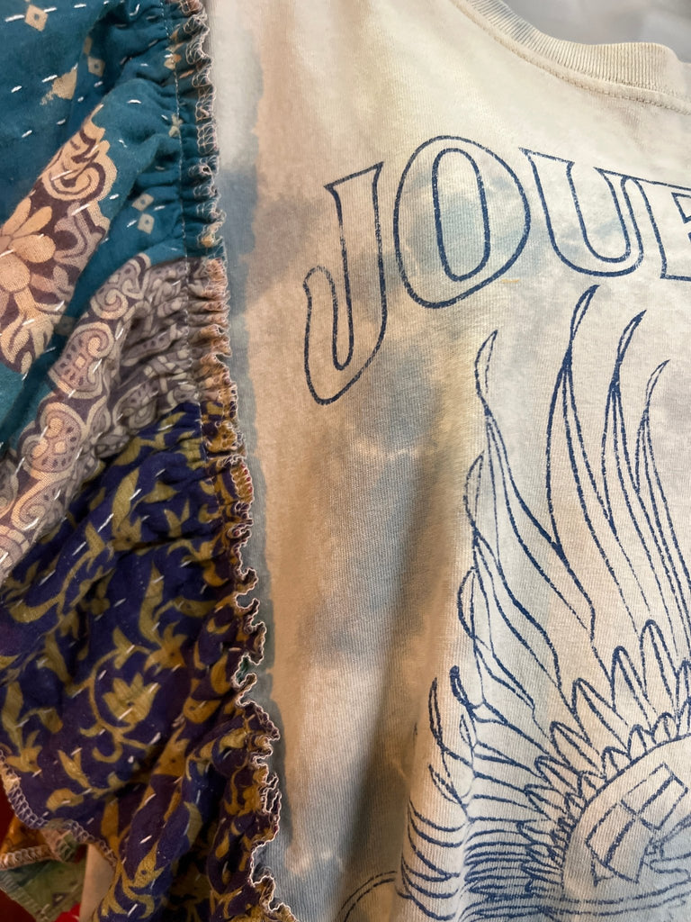 JOURNEY ruffle sleeves kantha tee - Main Street Threads