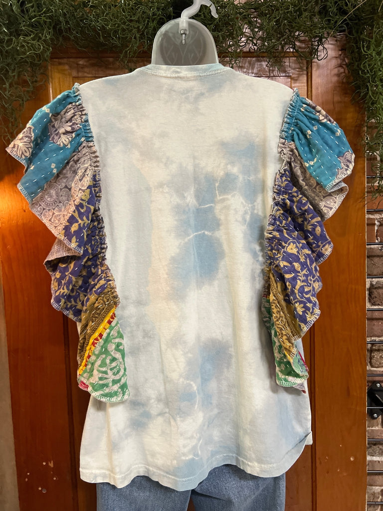JOURNEY ruffle sleeves kantha tee - Main Street Threads