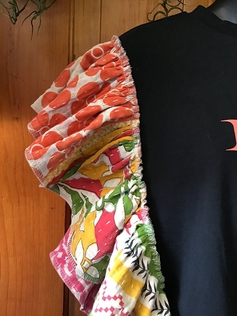 Justin Bieber ruffle sleeves kantha tee - Main Street Threads