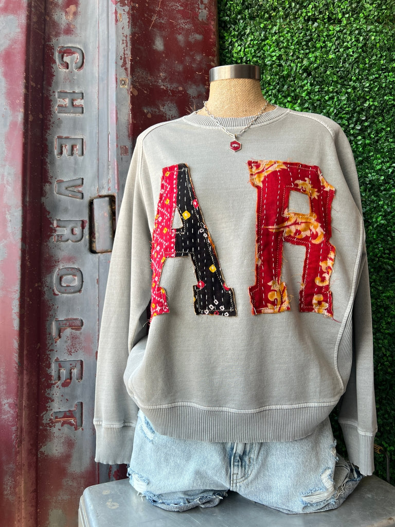 Kantha AR upcycled sweatshirt - Main Street Threads