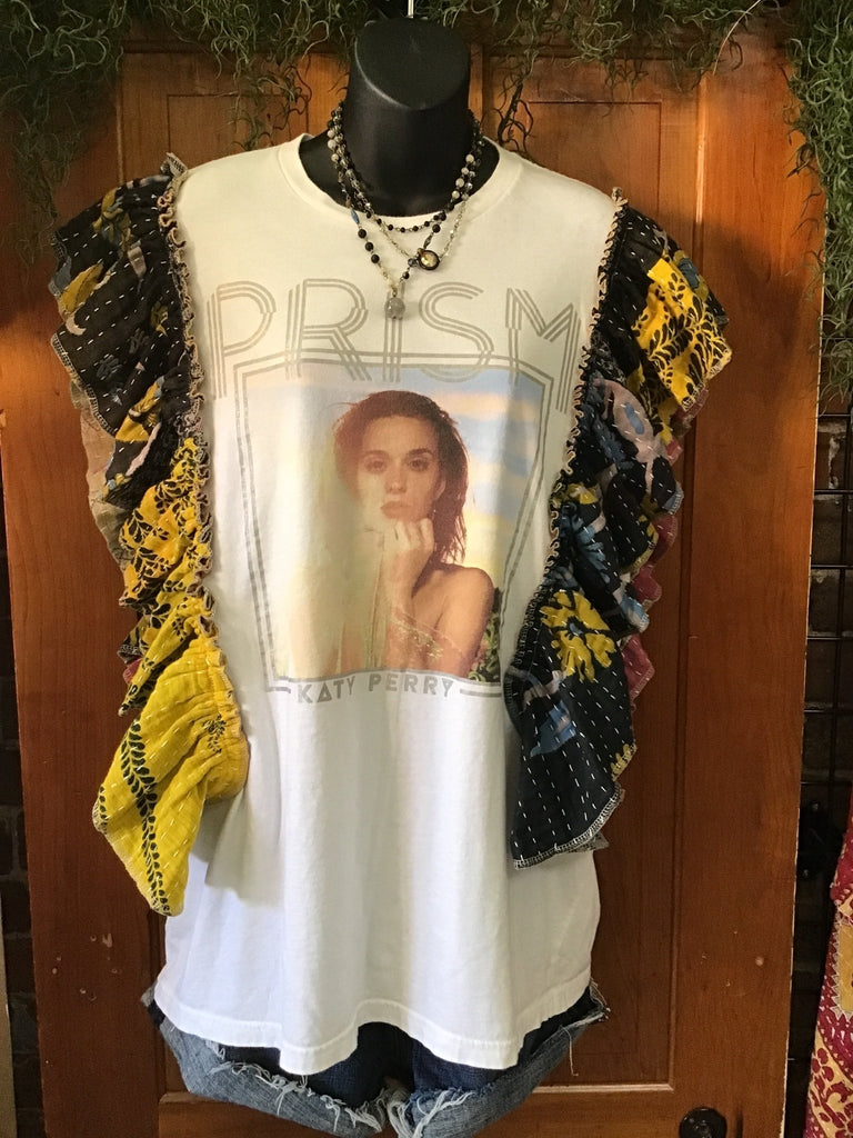 Katy Perry PRISM ruffle sleeves kantha tee - Main Street Threads