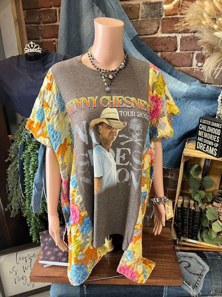 Kenny Chesney upcycled kantha poncho - Main Street Threads