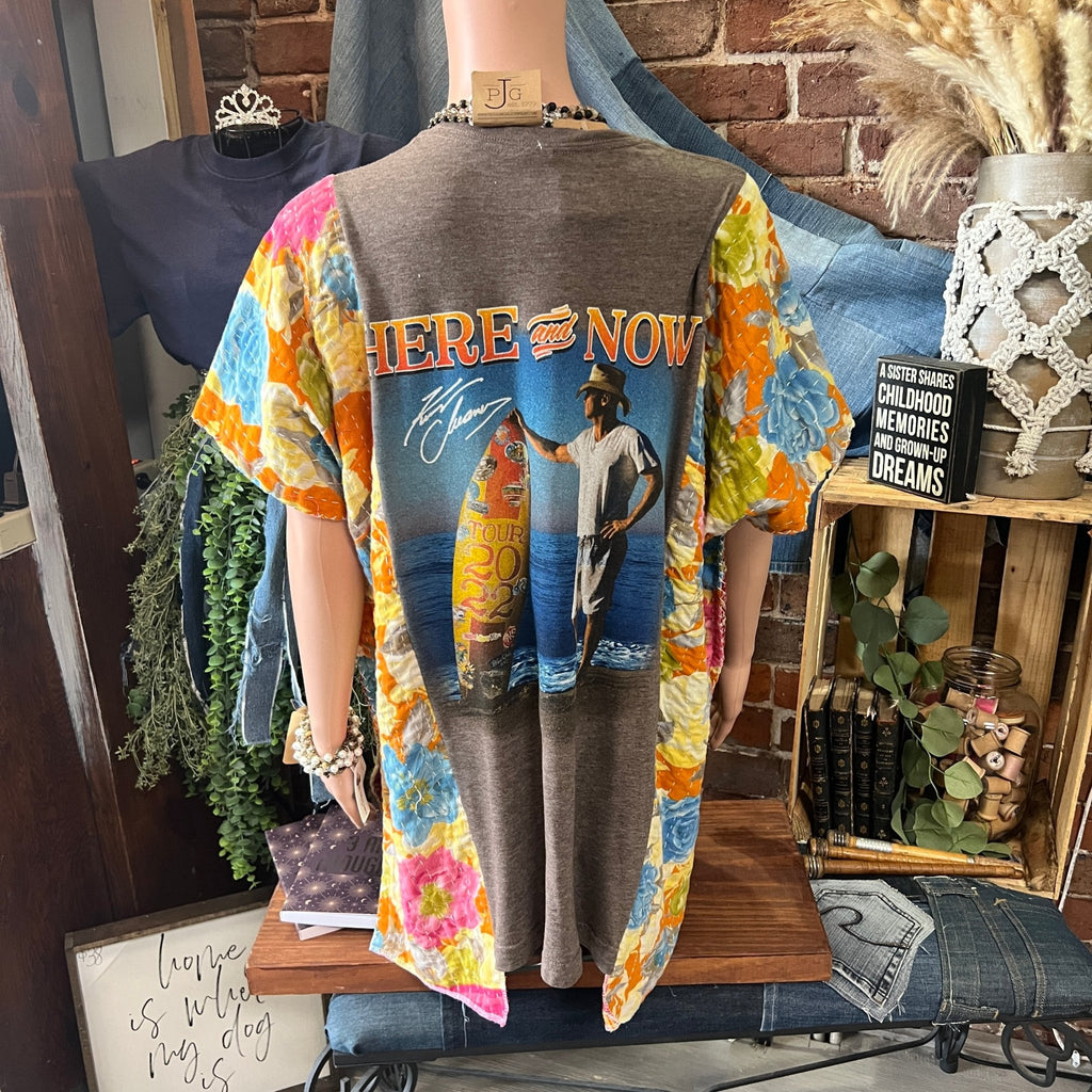 Kenny Chesney upcycled kantha poncho - Main Street Threads