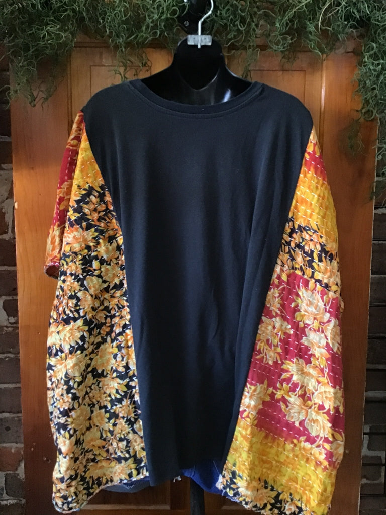 Kiss distressed kantha poncho - Main Street Threads