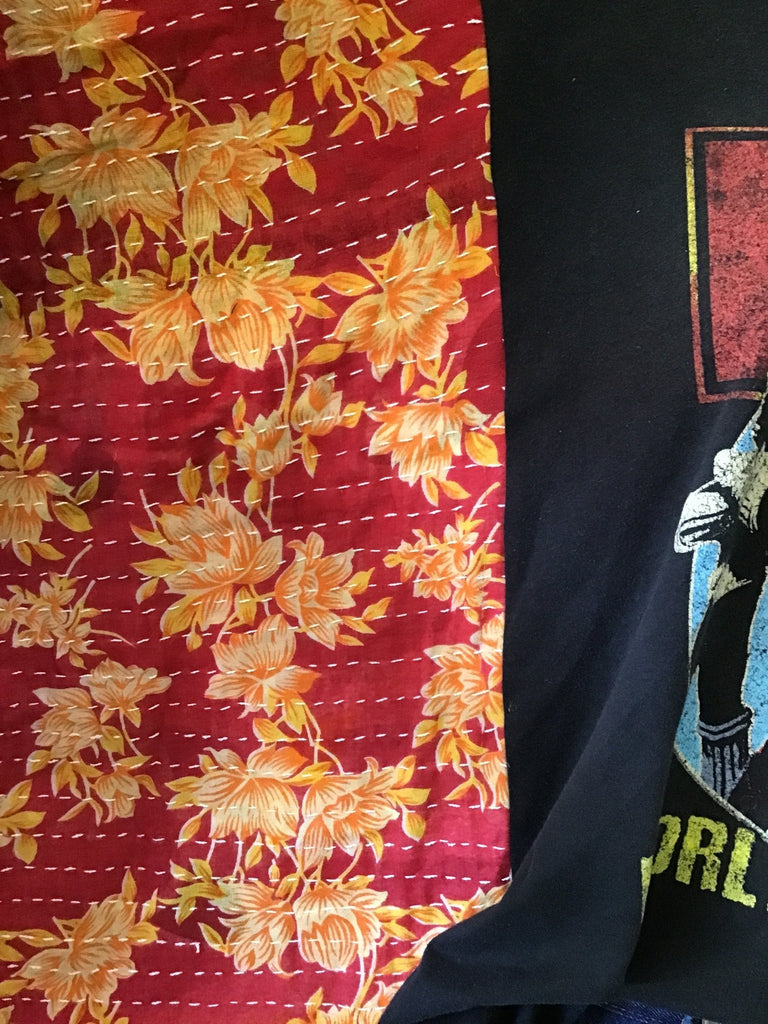 Kiss distressed kantha poncho - Main Street Threads