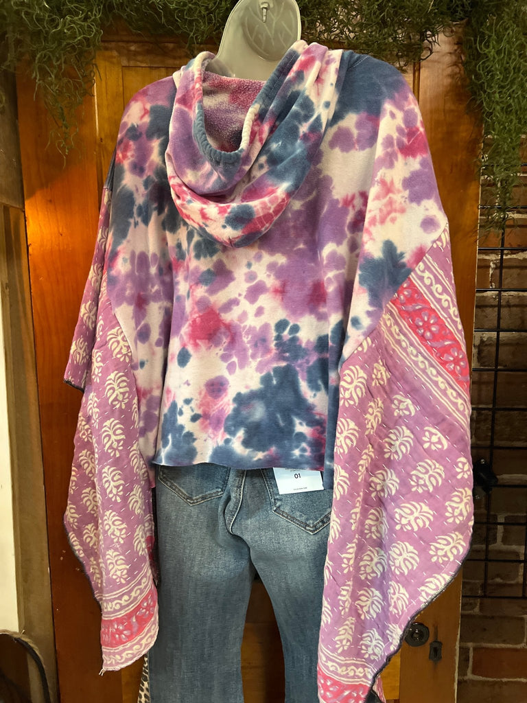 KISS hoodie kantha poncho - Main Street Threads