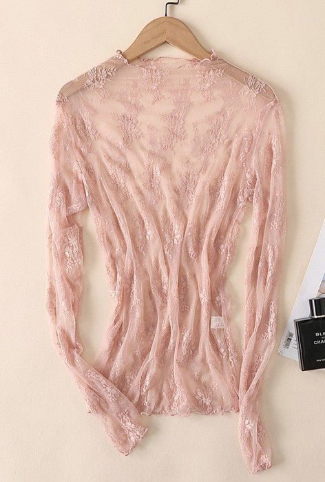 Lacey Pink Mesh layering top - Main Street Threads