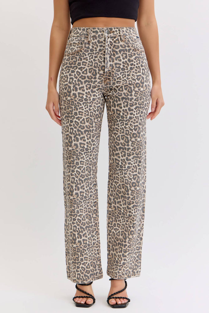 Leopard High Rise Dad Jean - Main Street Threads