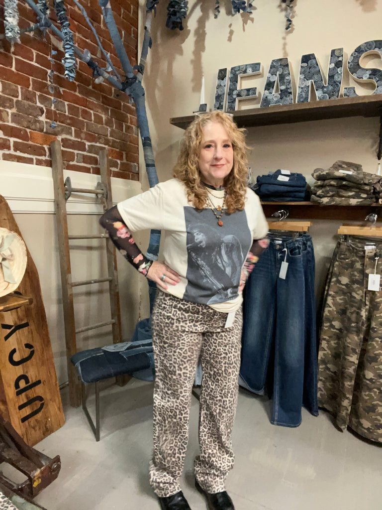 Leopard High Rise Dad Jean - Main Street Threads