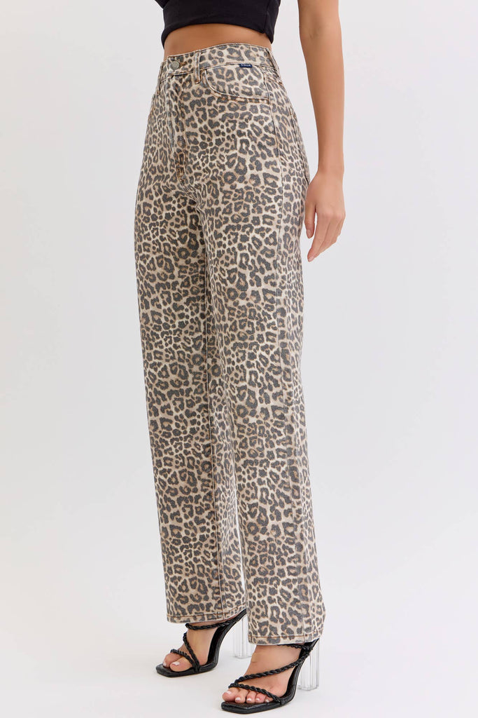 Leopard High Rise Dad Jean - Main Street Threads