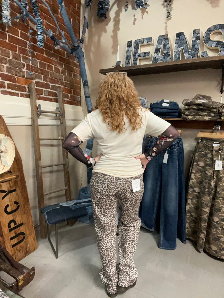 Leopard High Rise Dad Jean - Main Street Threads