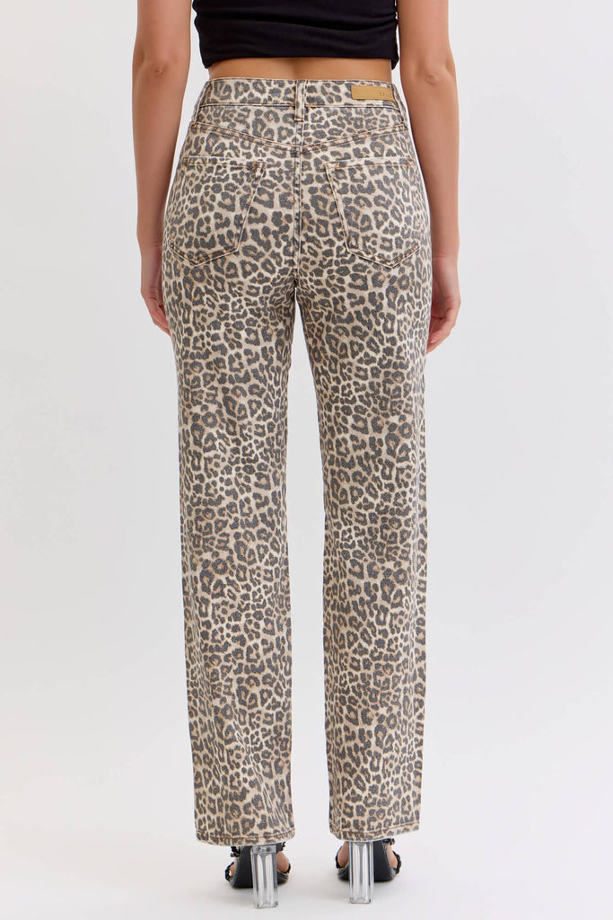 Leopard High Rise Dad Jean - Main Street Threads
