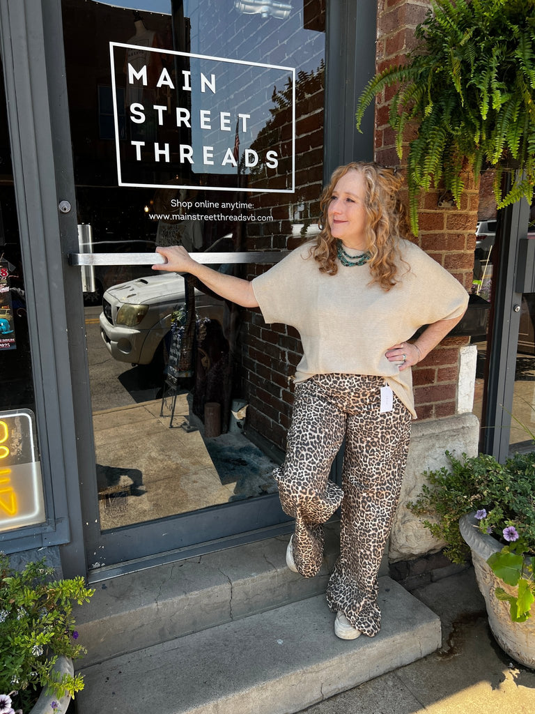Leopard High Rise Wide Leg - Main Street Threads