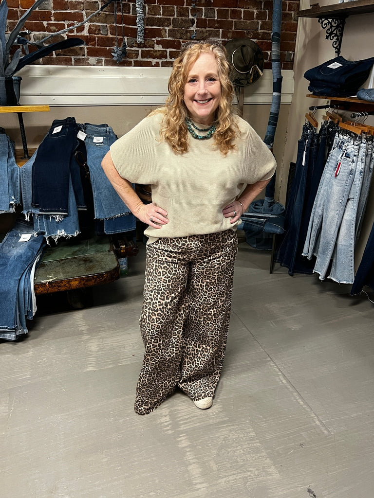 Leopard High Rise Wide Leg - Main Street Threads
