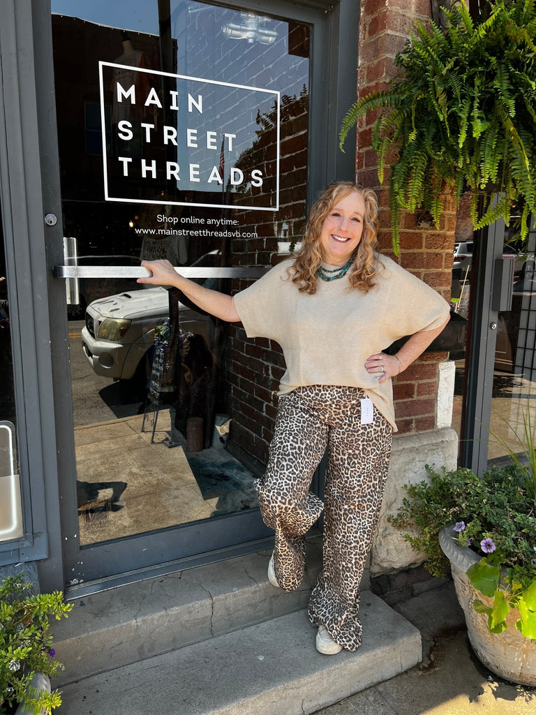 Leopard High Rise Wide Leg - Main Street Threads