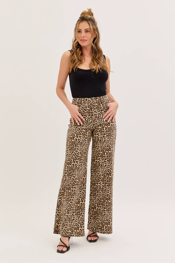 Leopard High Rise Wide Leg - Main Street Threads