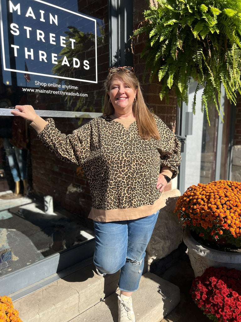 Leopard pullover sweatshirt - Main Street Threads