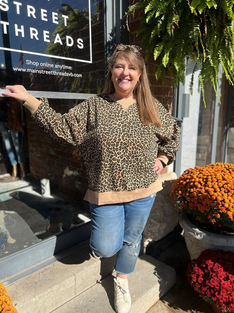 Leopard pullover sweatshirt - Main Street Threads