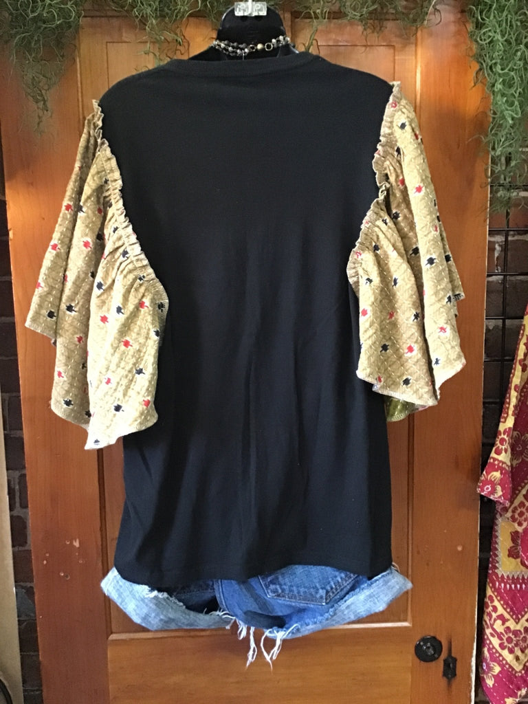 Loverboy butterfly sleeves kantha tee - Main Street Threads