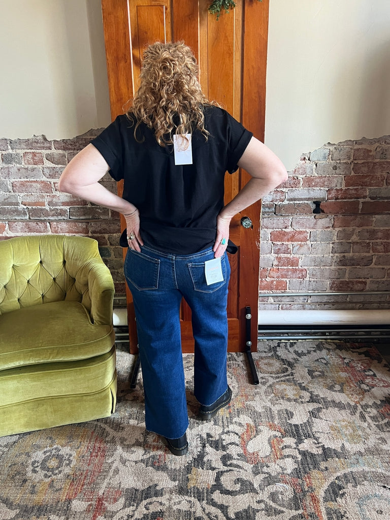 Lovervet by Flying Monkey mid - rise wide leg with tummy control - Main Street Threads