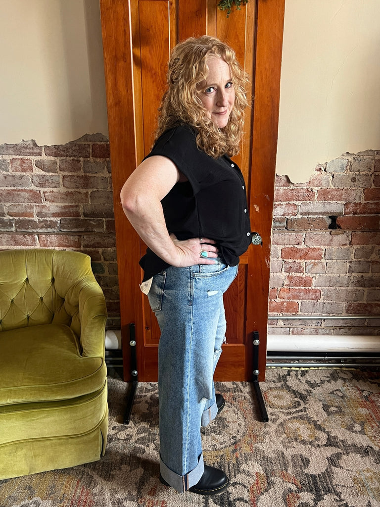 Lovervet “ ROSY POSY” double cuff jeans - Main Street Threads