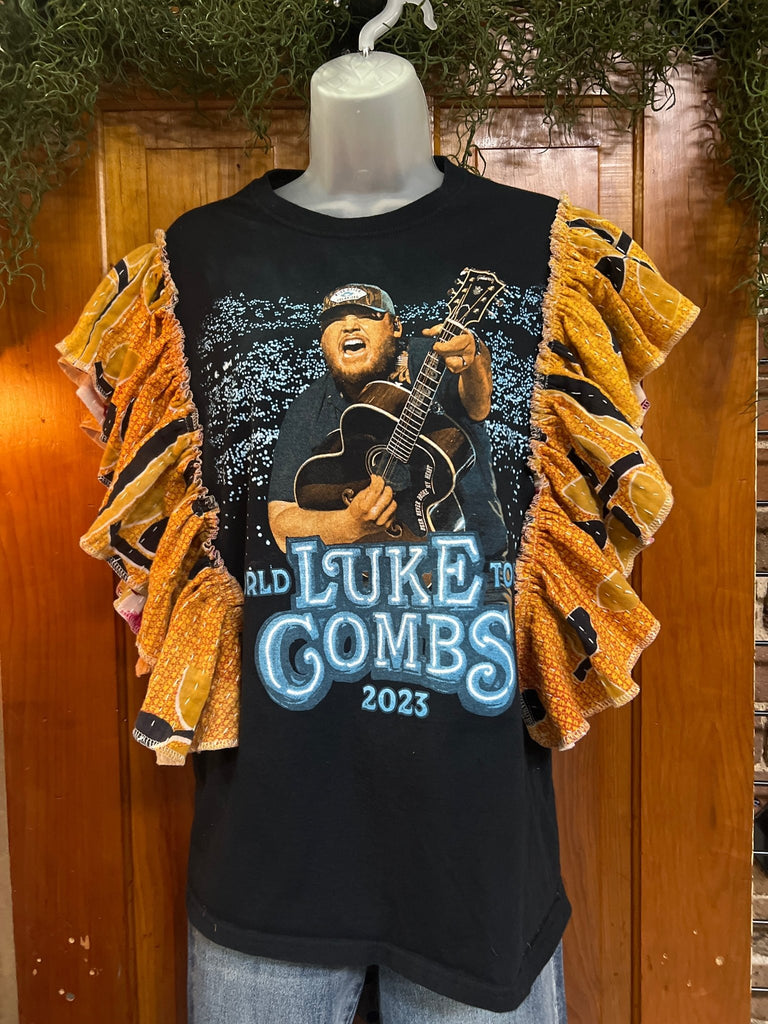 LUKE COMBS ruffle sleeves kantha tee - Main Street Threads