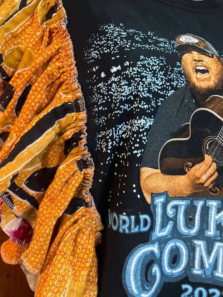 LUKE COMBS ruffle sleeves kantha tee - Main Street Threads