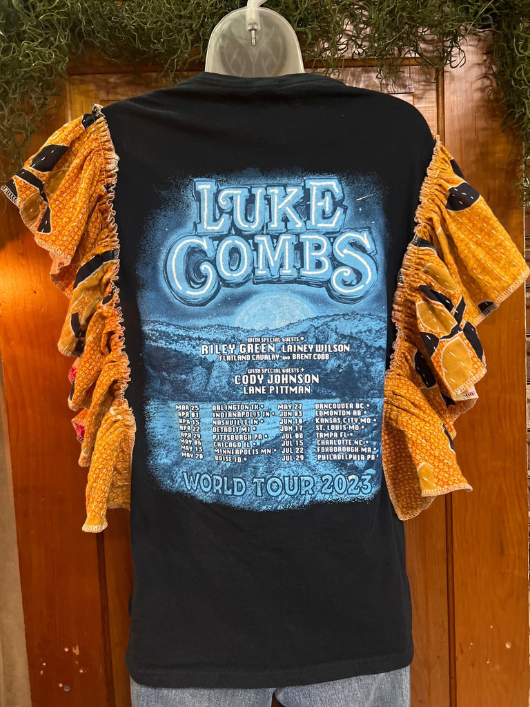 LUKE COMBS ruffle sleeves kantha tee - Main Street Threads
