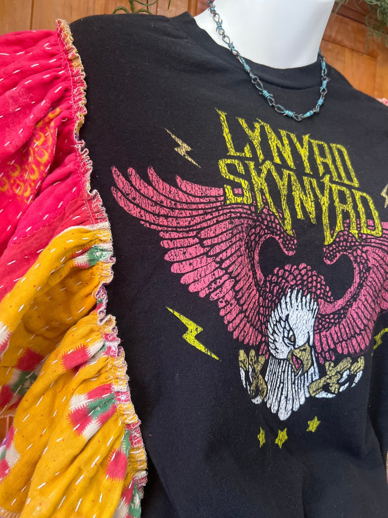 Lynyrd Skynyrd ruffle sleeves kantha tee - Main Street Threads