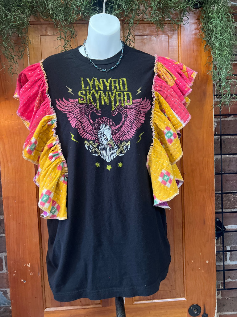 Lynyrd Skynyrd ruffle sleeves kantha tee - Main Street Threads