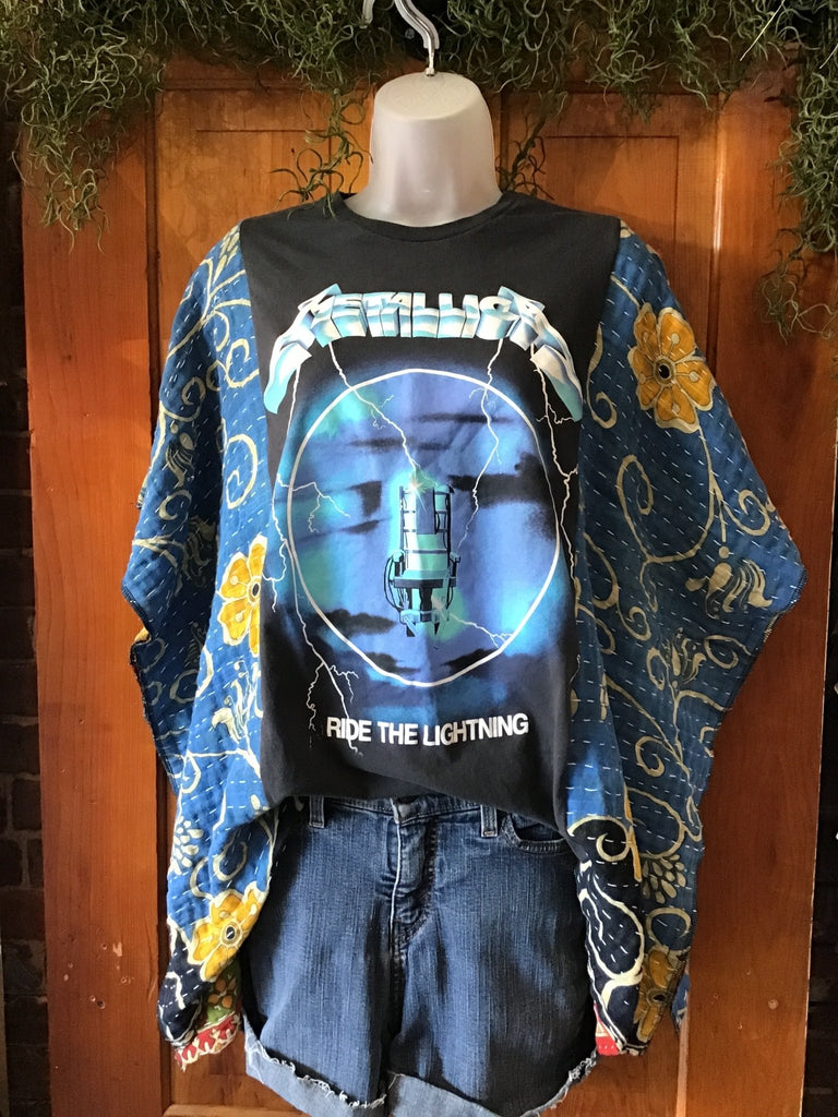 Metallica kantha poncho - Main Street Threads