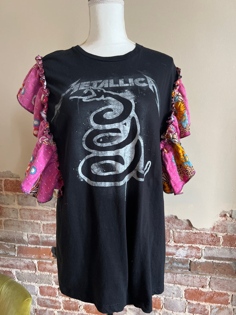 Metallica Kantha ruffle sleeves festival tee - Main Street Threads