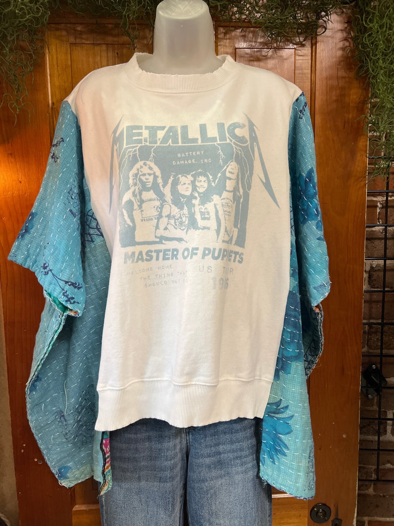 METALLICA kantha sweatshirt poncho - Main Street Threads