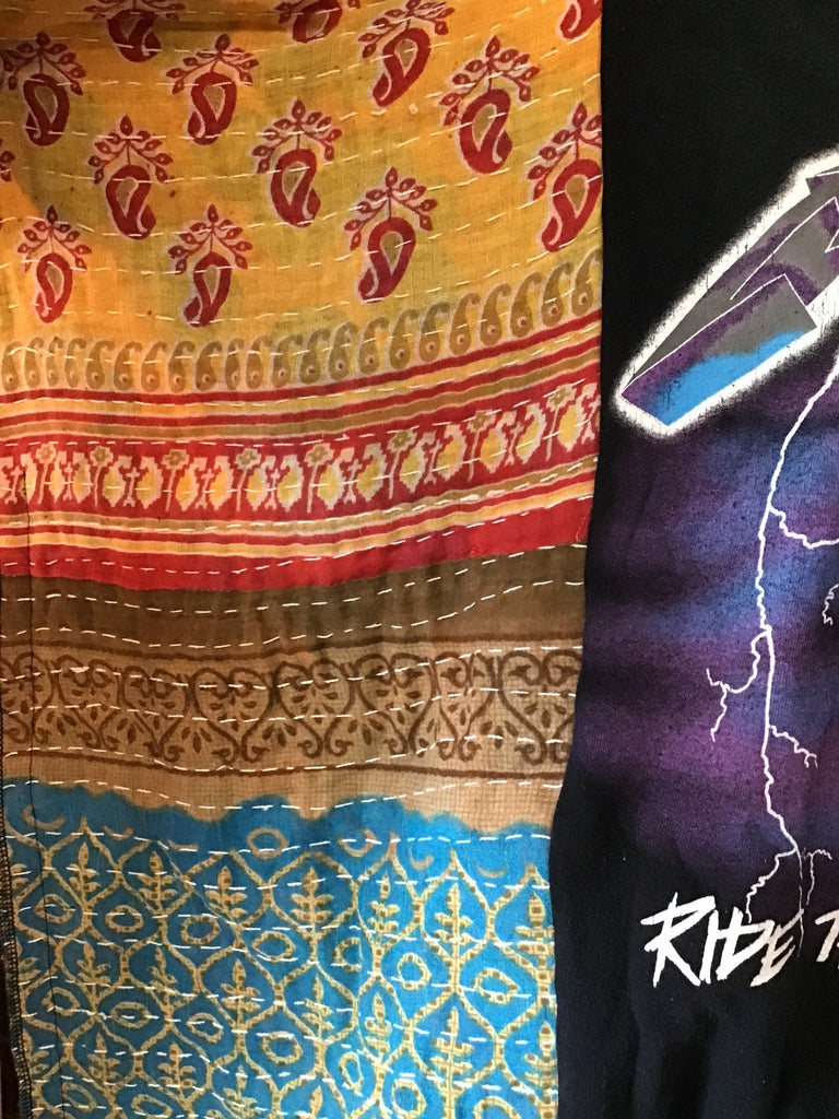 Metallica “Ride the Lightning” kantha poncho - Main Street Threads