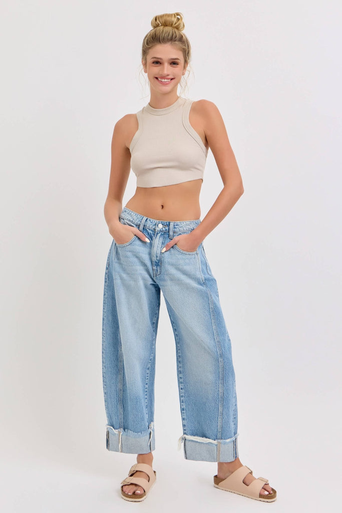 Mid Waist Barrel Leg with Cuff - Main Street Threads