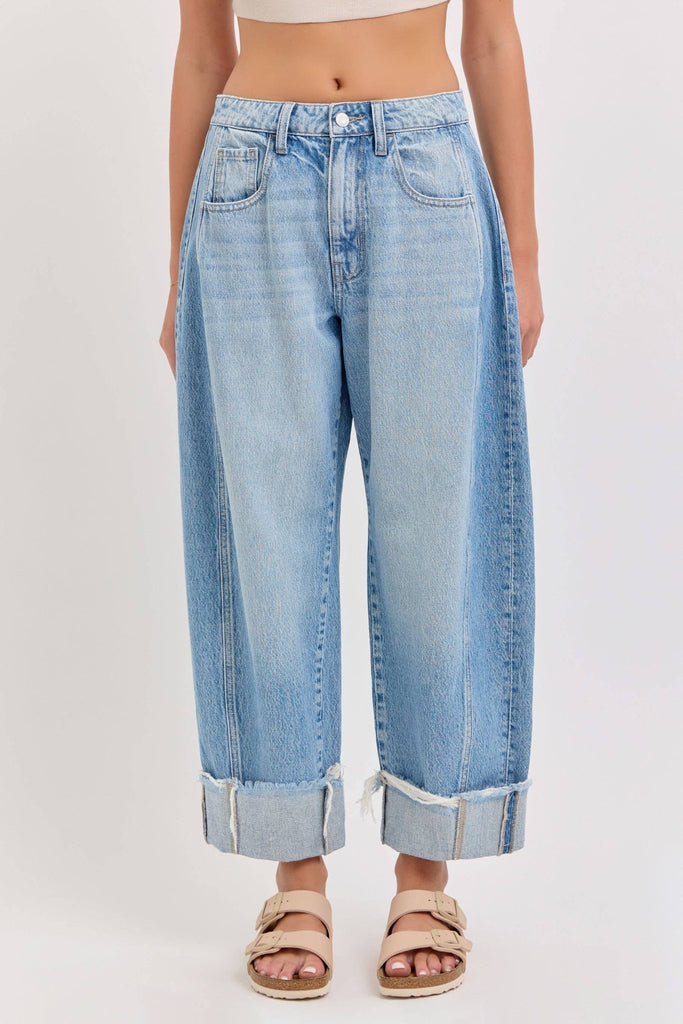 Mid Waist Barrel Leg with Cuff - Main Street Threads