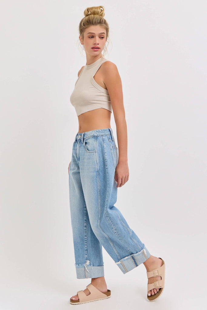 Mid Waist Barrel Leg with Cuff - Main Street Threads