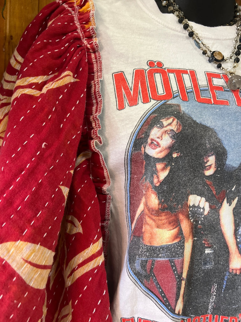 Motley Crue butterfly sleeves kantha tee - Main Street Threads