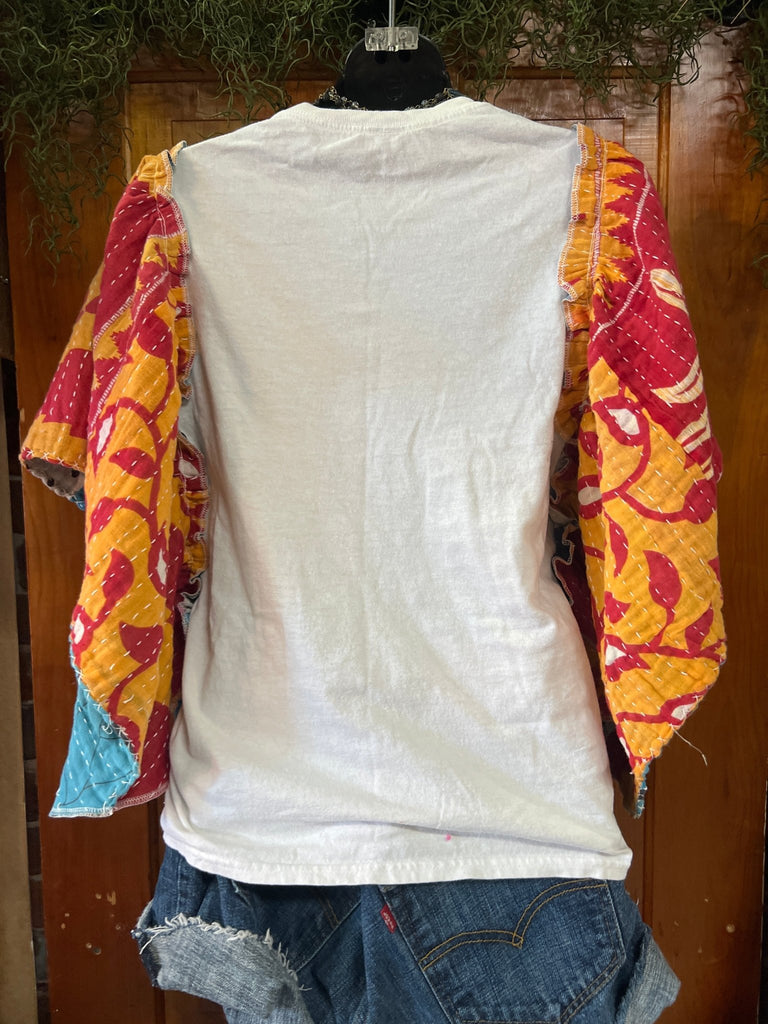 Motley Crue butterfly sleeves kantha tee - Main Street Threads