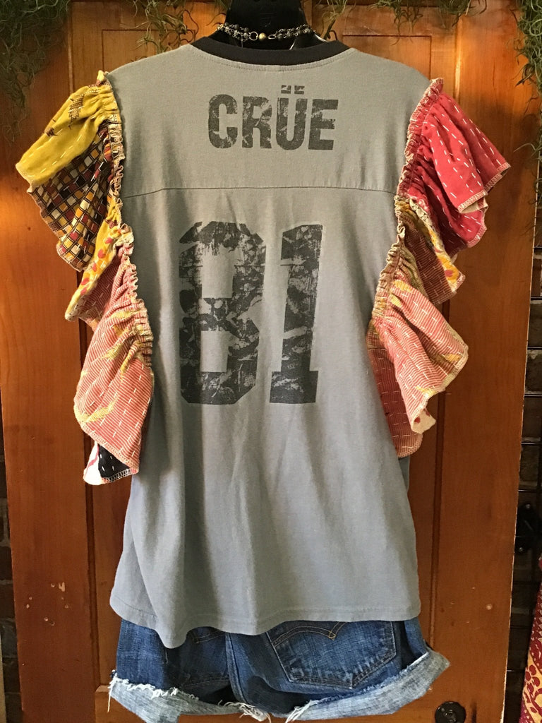 Motley Crue ruffle sleeves kantha tee - Main Street Threads